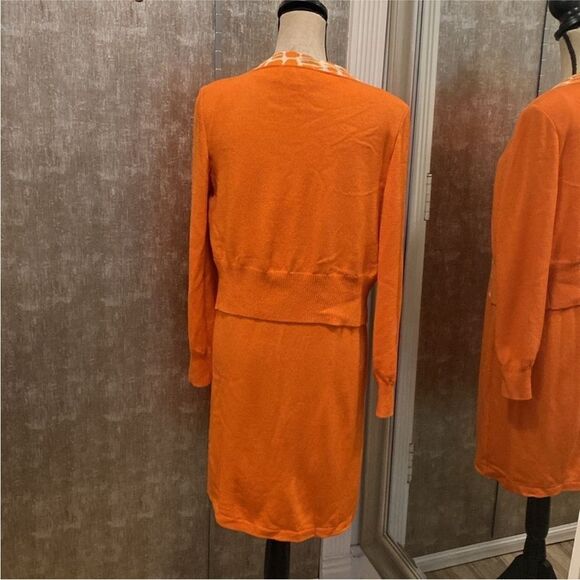 St. John Orange Women's Dress with Cardigan ( set), US4 - Picture 7 of 9